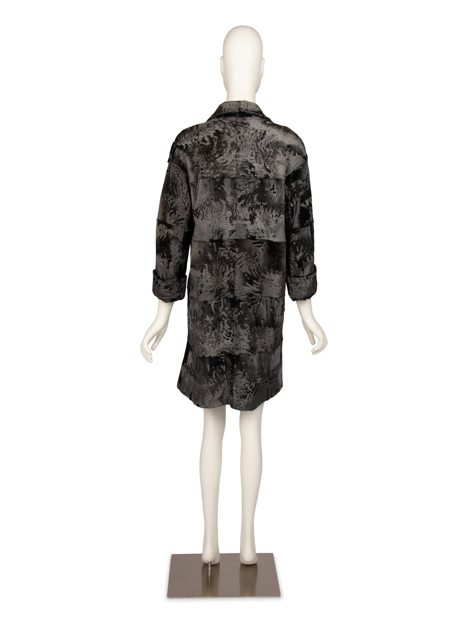 J. Mendel Grey Broadtail Coat, 2000s
