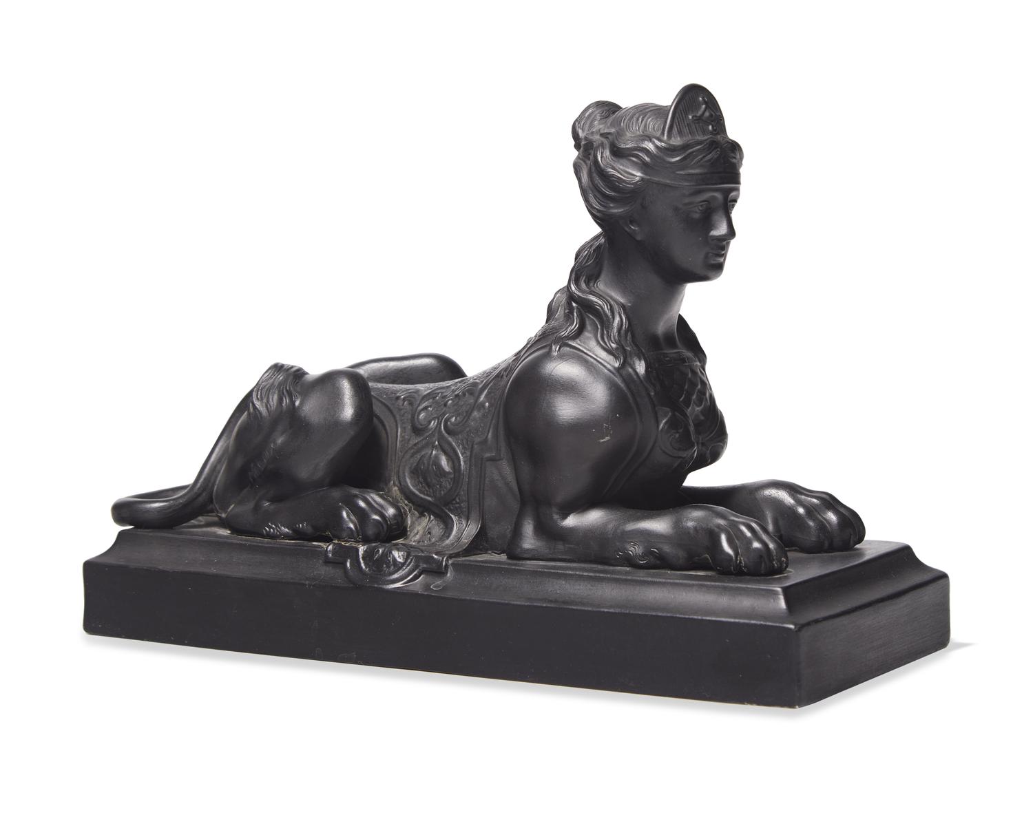 A Wedgwood Black Basalt Grecian Sphinx