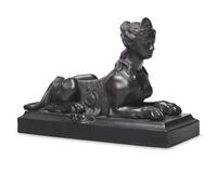 A Wedgwood Black Basalt Grecian Sphinx