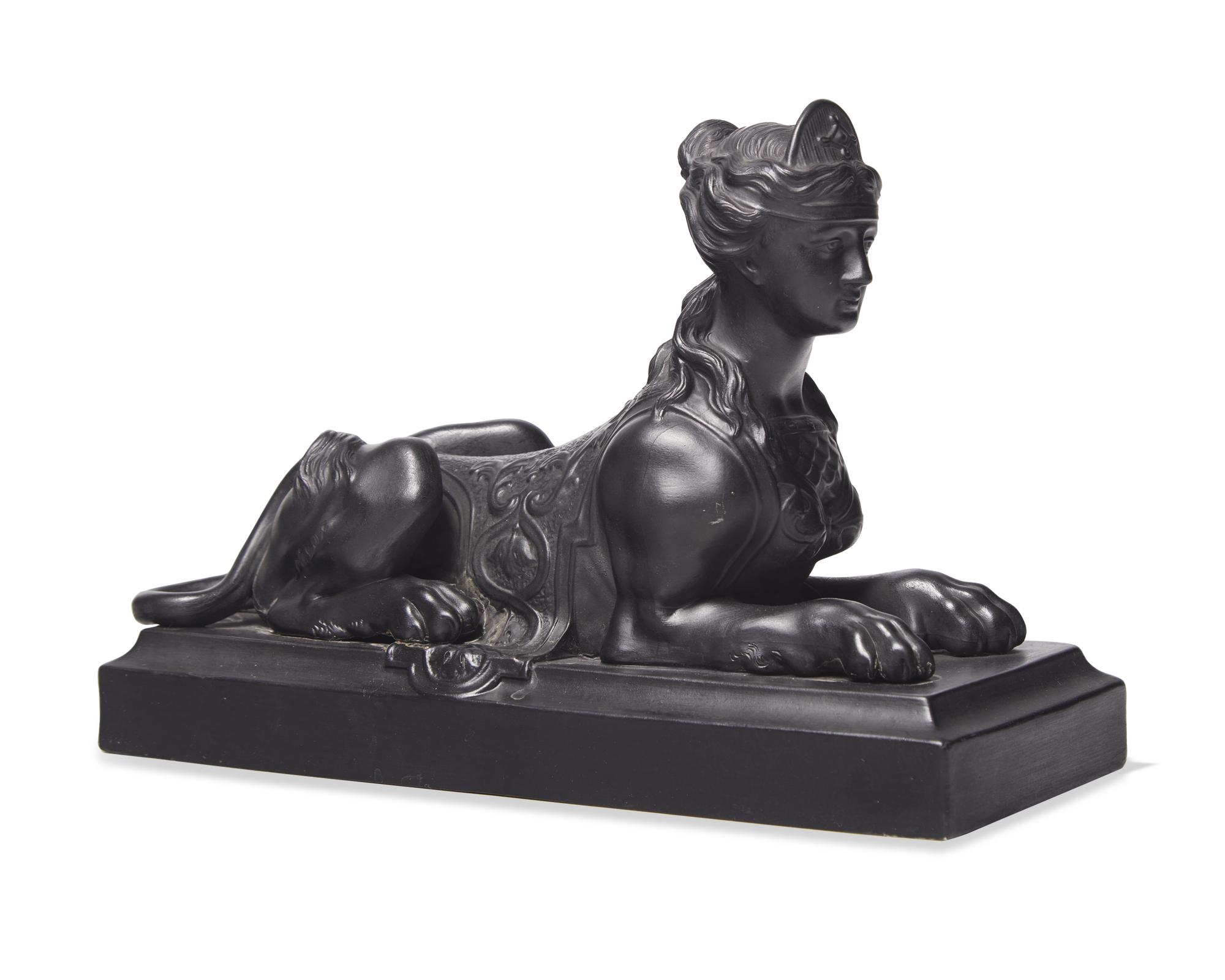 A Wedgwood Black Basalt Grecian Sphinx