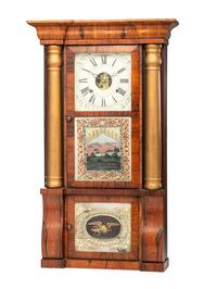 An American Eglomise Rosewood Mantel Clock