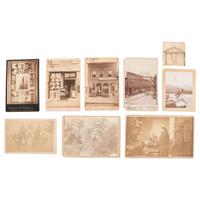 [Early Photography] Group of 14 Images with Photographic Interest, incl. Gallery Storefronts and Darkrooms.
