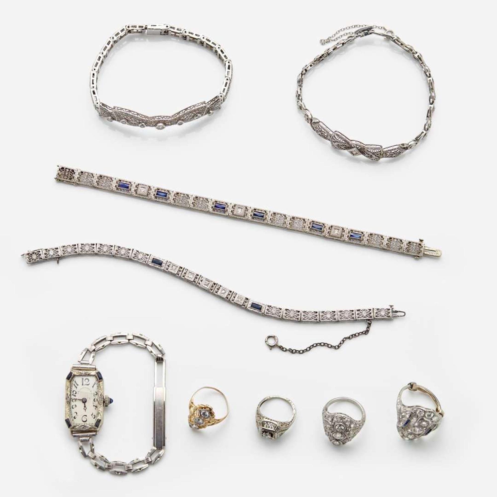 A Miscellaneous Collection of Art Deco Jewelry