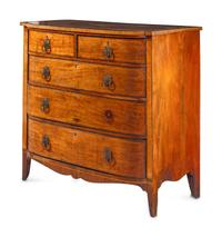 A Regency Satinwood Strung Mahogany Chest of Drawers