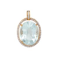 AQUAMARINE AND DIAMOND PENDANT
