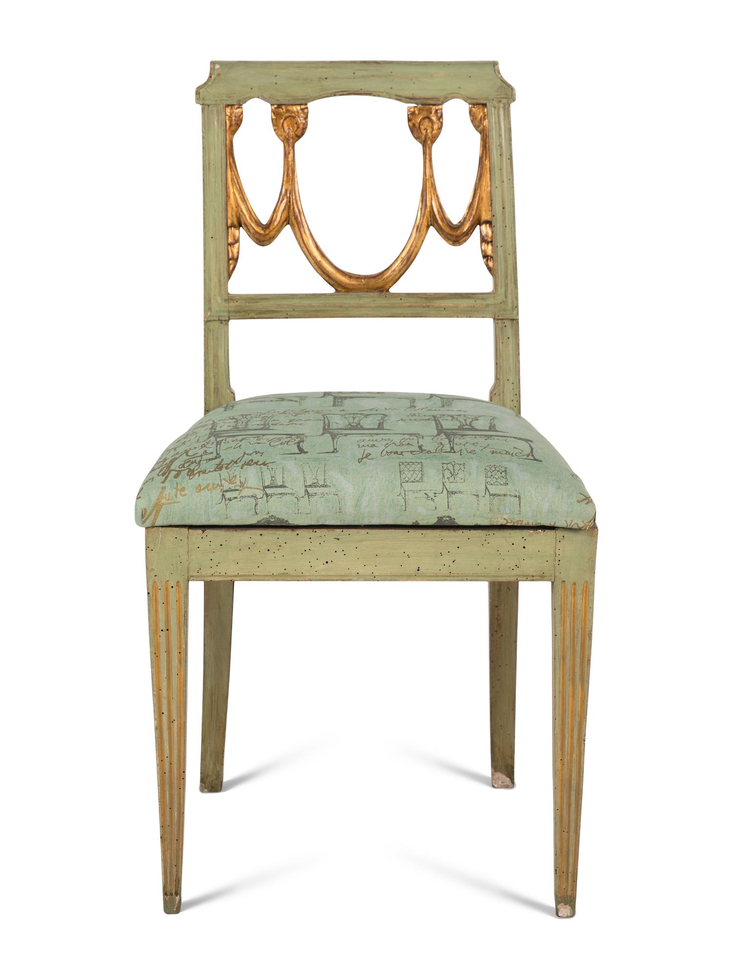 An Italian Painted and Parcel-Gilt Side Chair