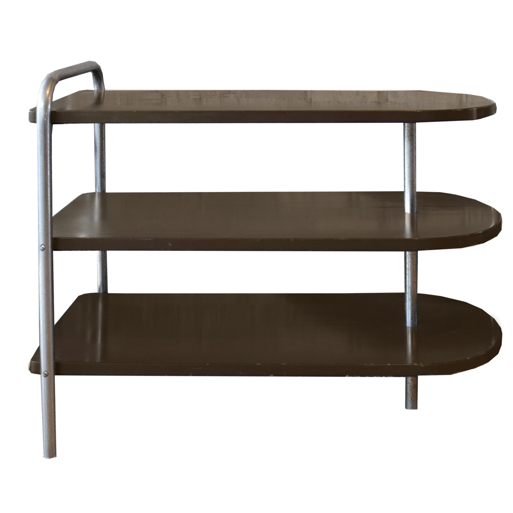 A Pair of American Three Tier Side Tables 30" W x 13.5" D x 25" H — United States, Circa 1930