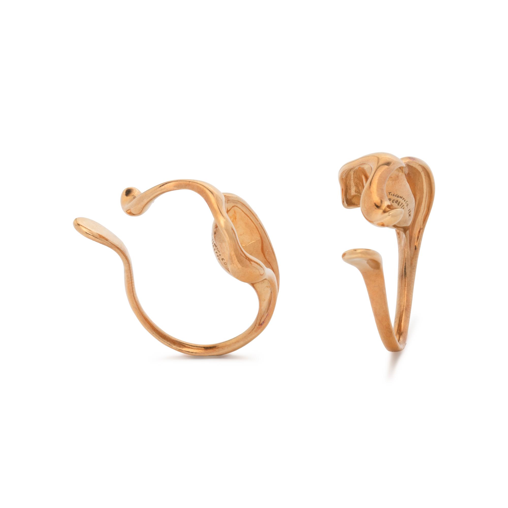 TIFFANY & CO., ELSA PERETTI, YELLOW GOLD CLIP EARRINGS