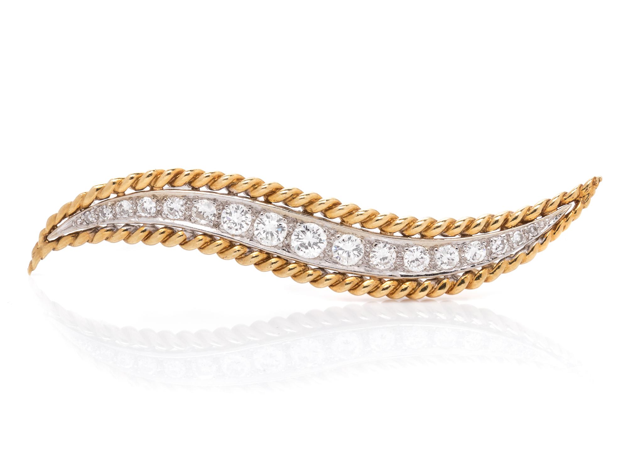 A Bicolor Gold and Diamond Brooch, Van Cleef & Arpels,