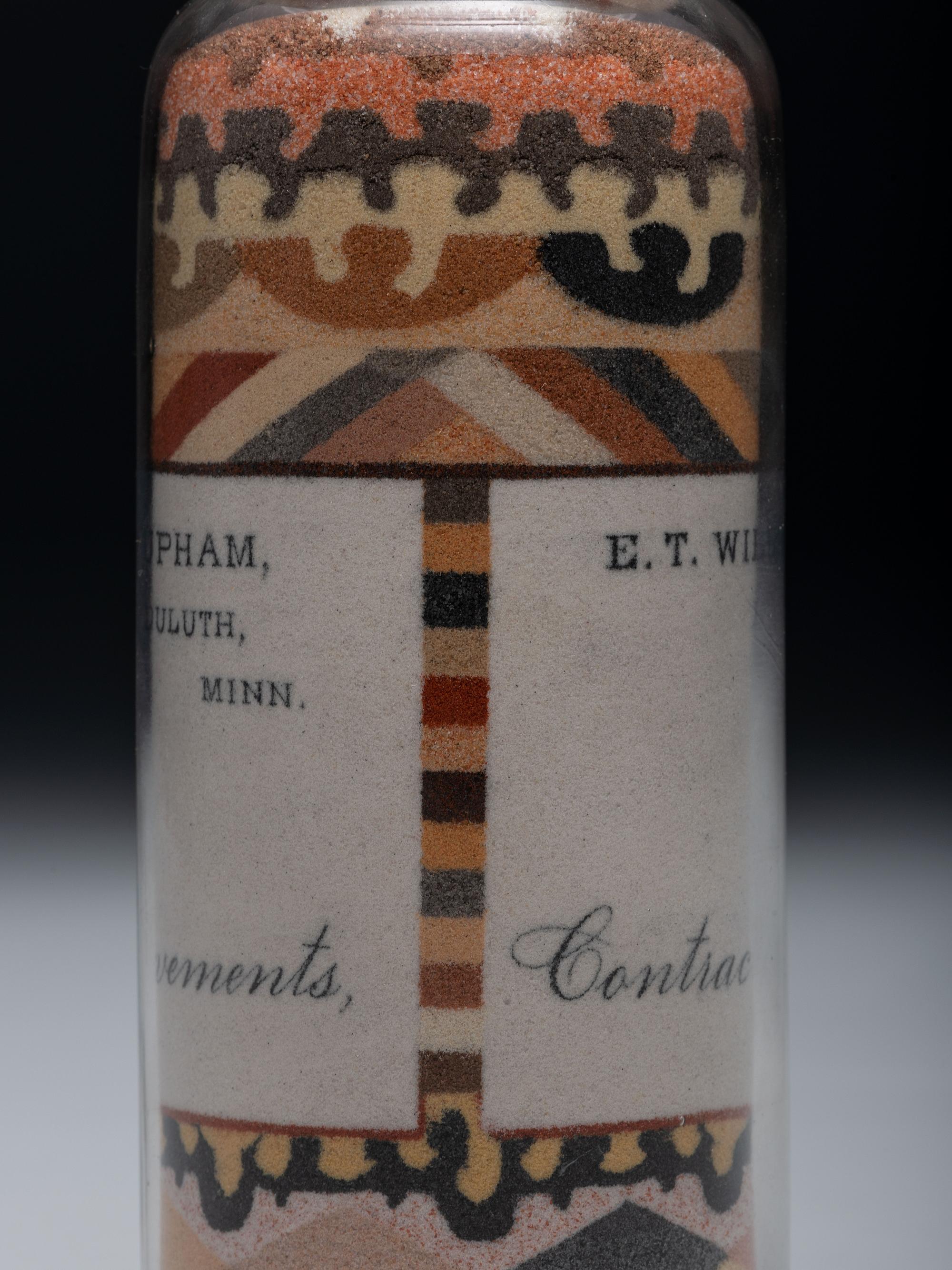 An Andrew Clemens (American, 1857-1894) Williams and Upham Contractors for River and Harbor Improvements Sand Bottle