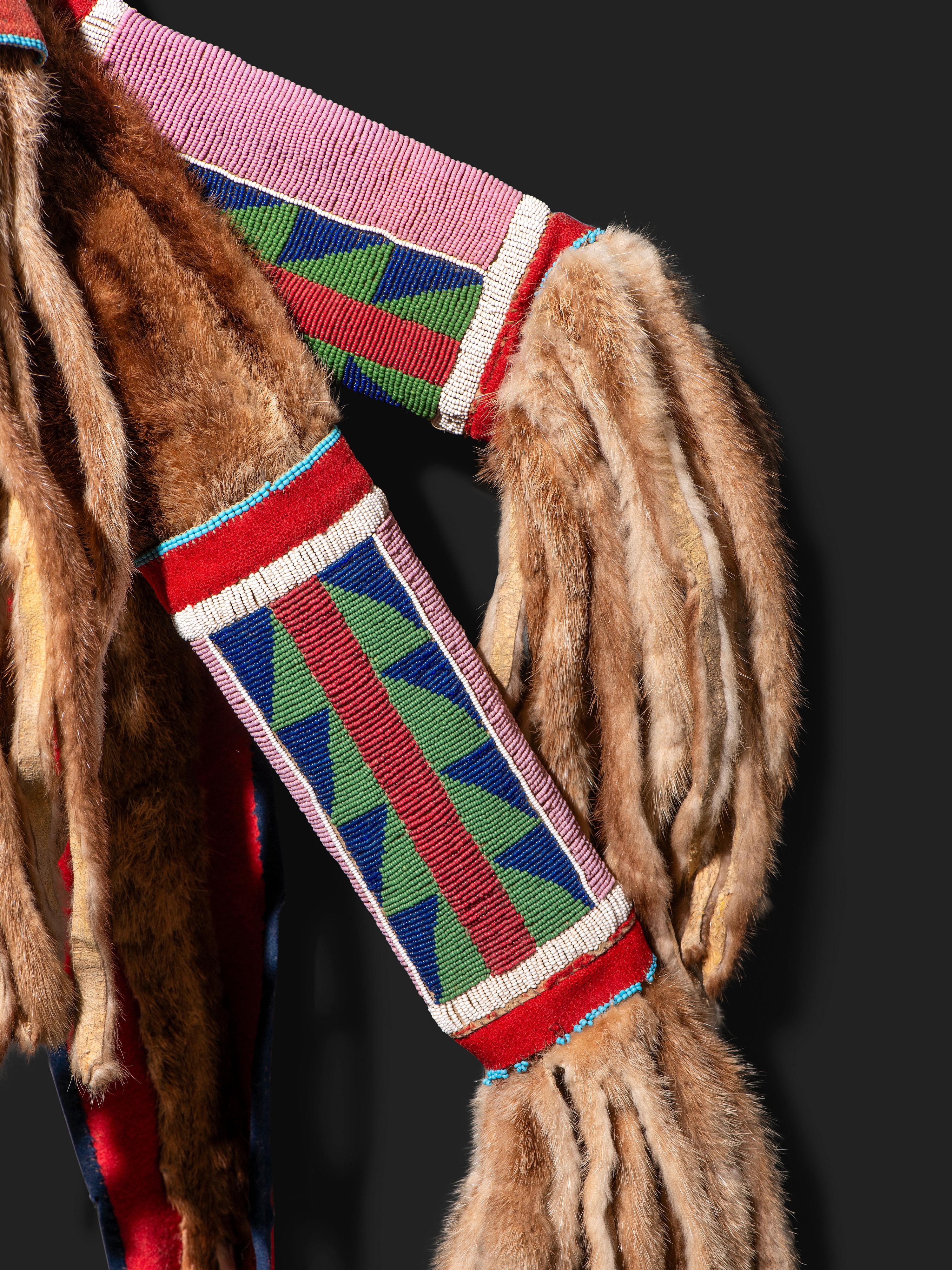 Nez Perce Beaded Otter Bowcase and Quiver, with Bow