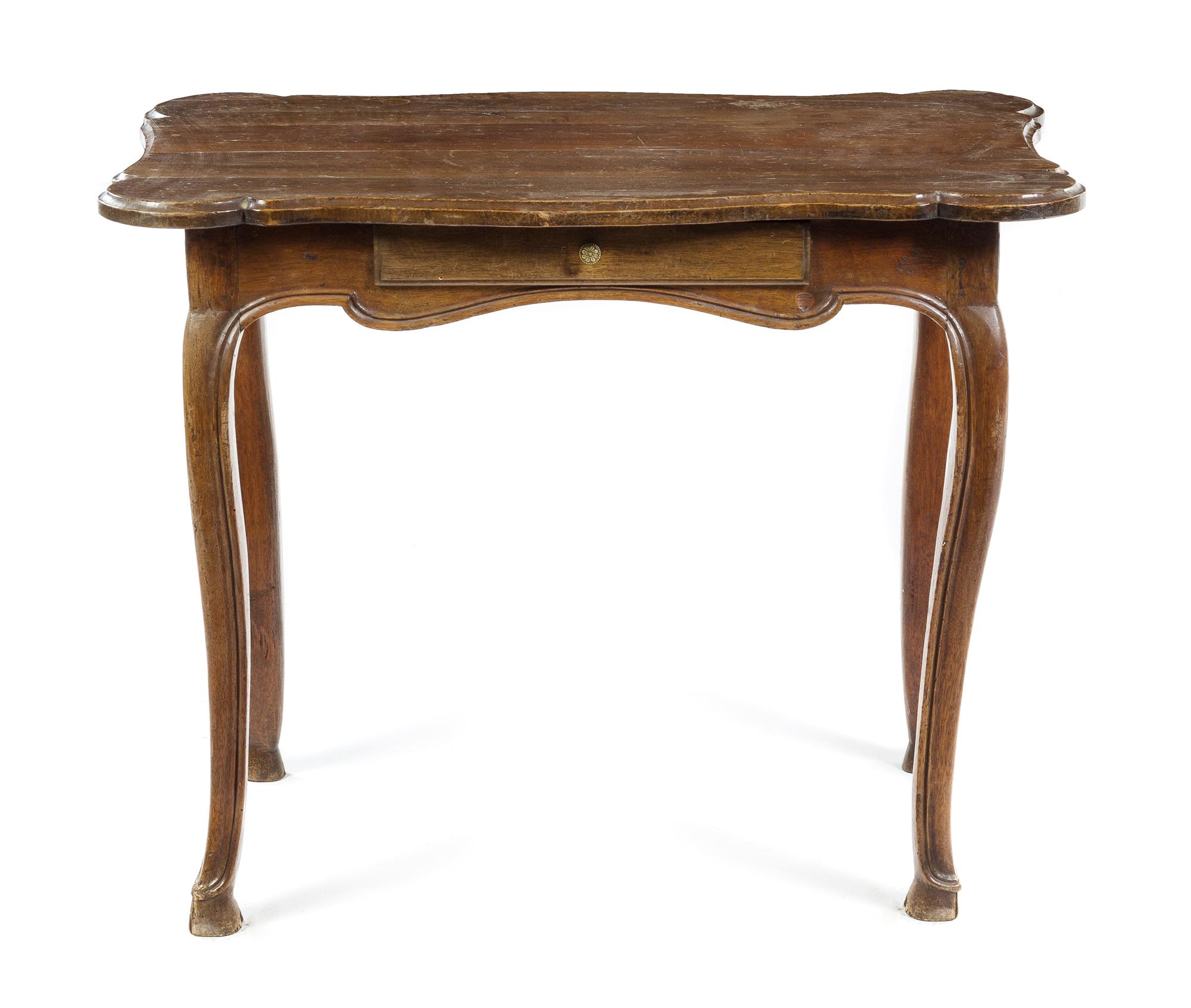 An Italian Walnut Table Height 28 x width 35 1/2 x depth 22 inches. — LATE 18TH/EARLY 19TH CENTURY