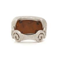 WHITE GOLD, OPAL, AND DIAMOND RING