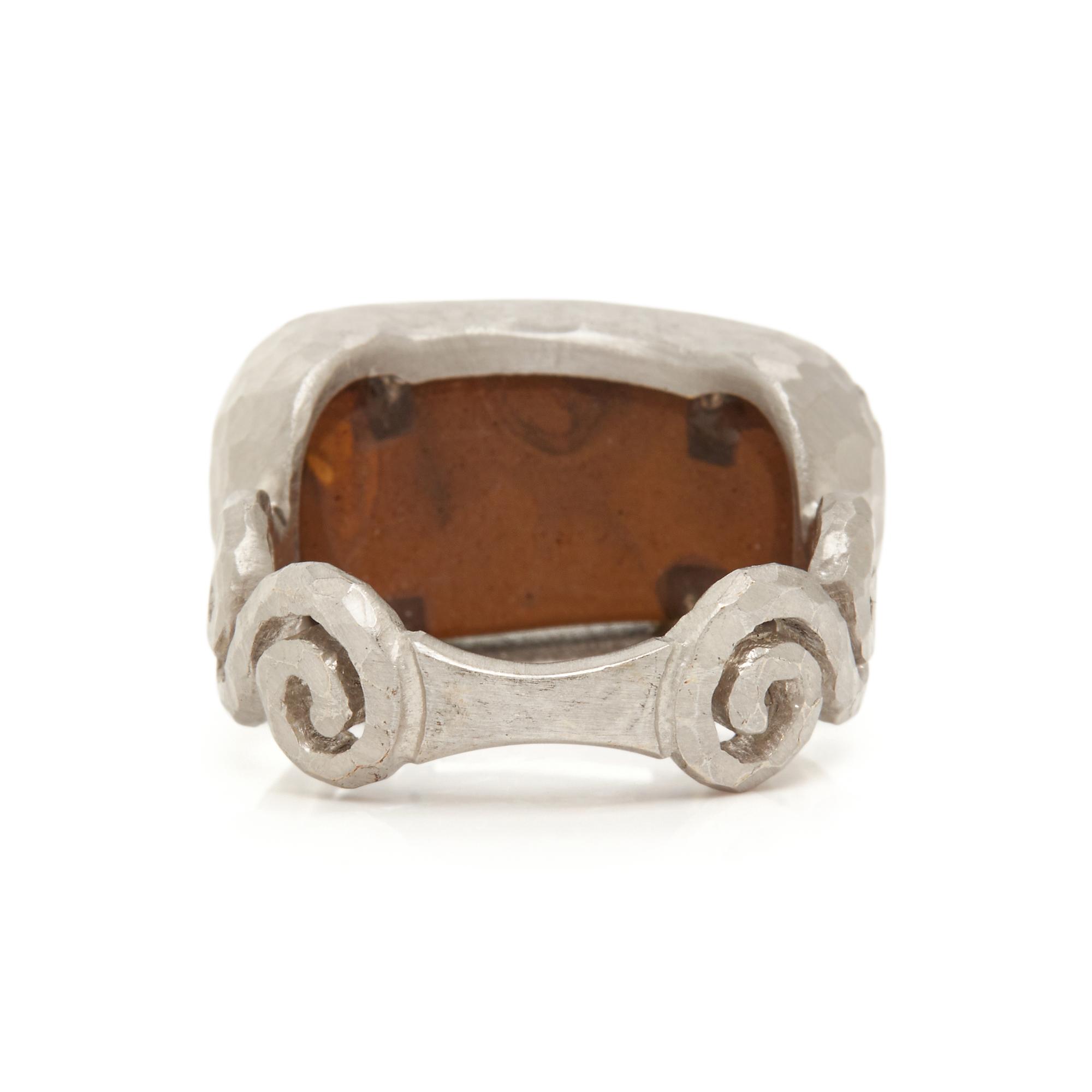 WHITE GOLD, OPAL, AND DIAMOND RING
