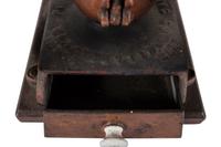 Two Enterprise Painted Cast Iron Coffee Mills with Eagle Finials
