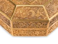 A Chinese Gilt Bronze Octagonal Box and Cover