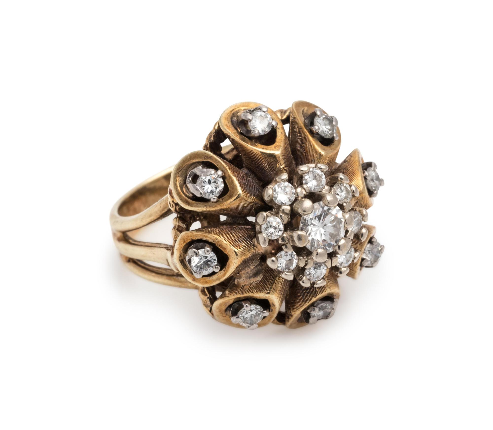 YELLOW GOLD AND DIAMOND RING