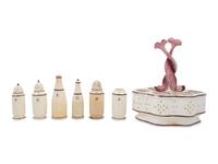 A Wedgwood Creamware Cruet Stand and a Leeds Creamware Cruet Stand