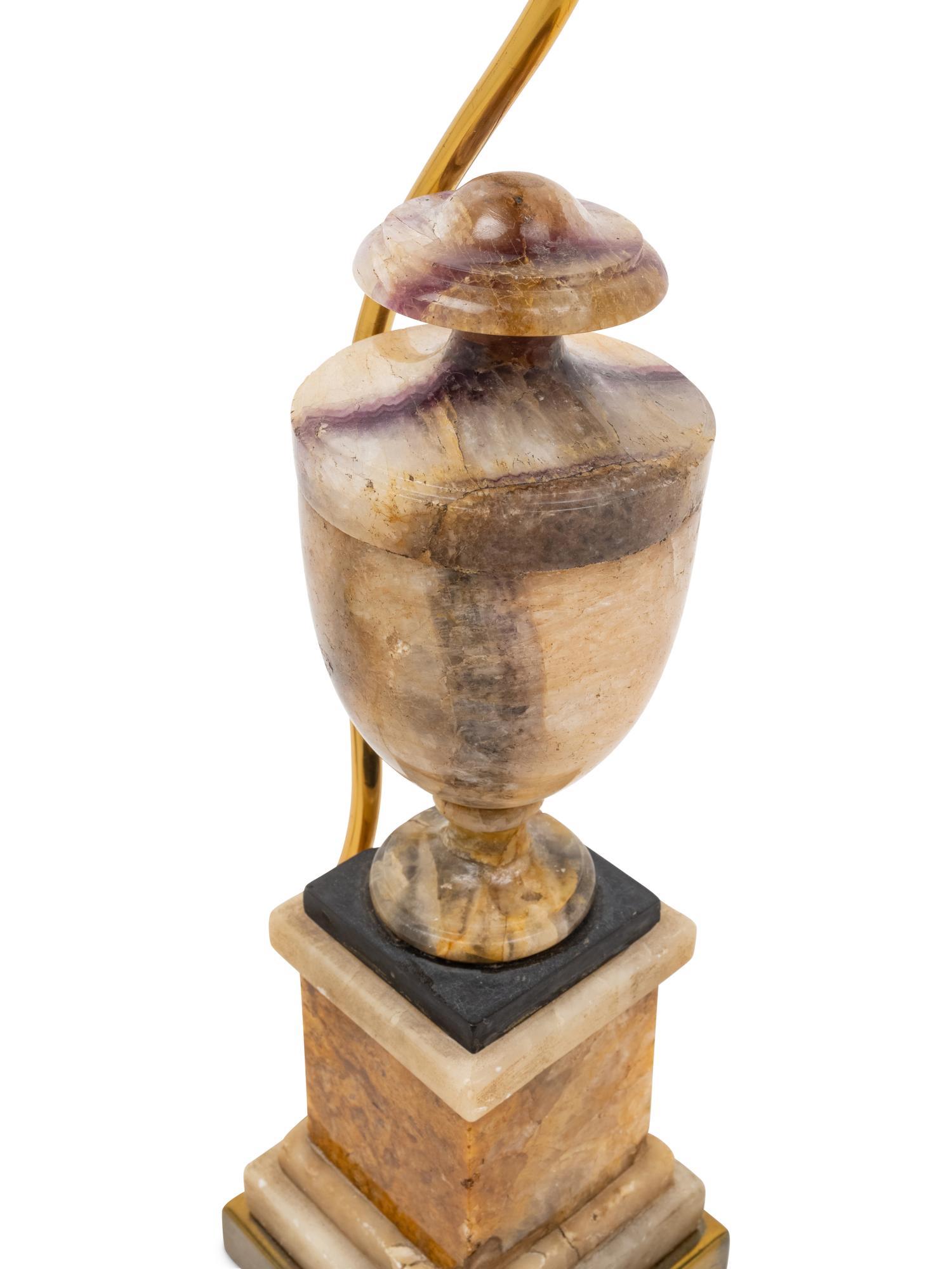 An English Blue John Urn Mounted as a Lamp