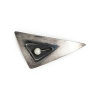 SAM KRAMER, MODERNIST, STERLING SILVER AND CULTURED PEARL BROOCH