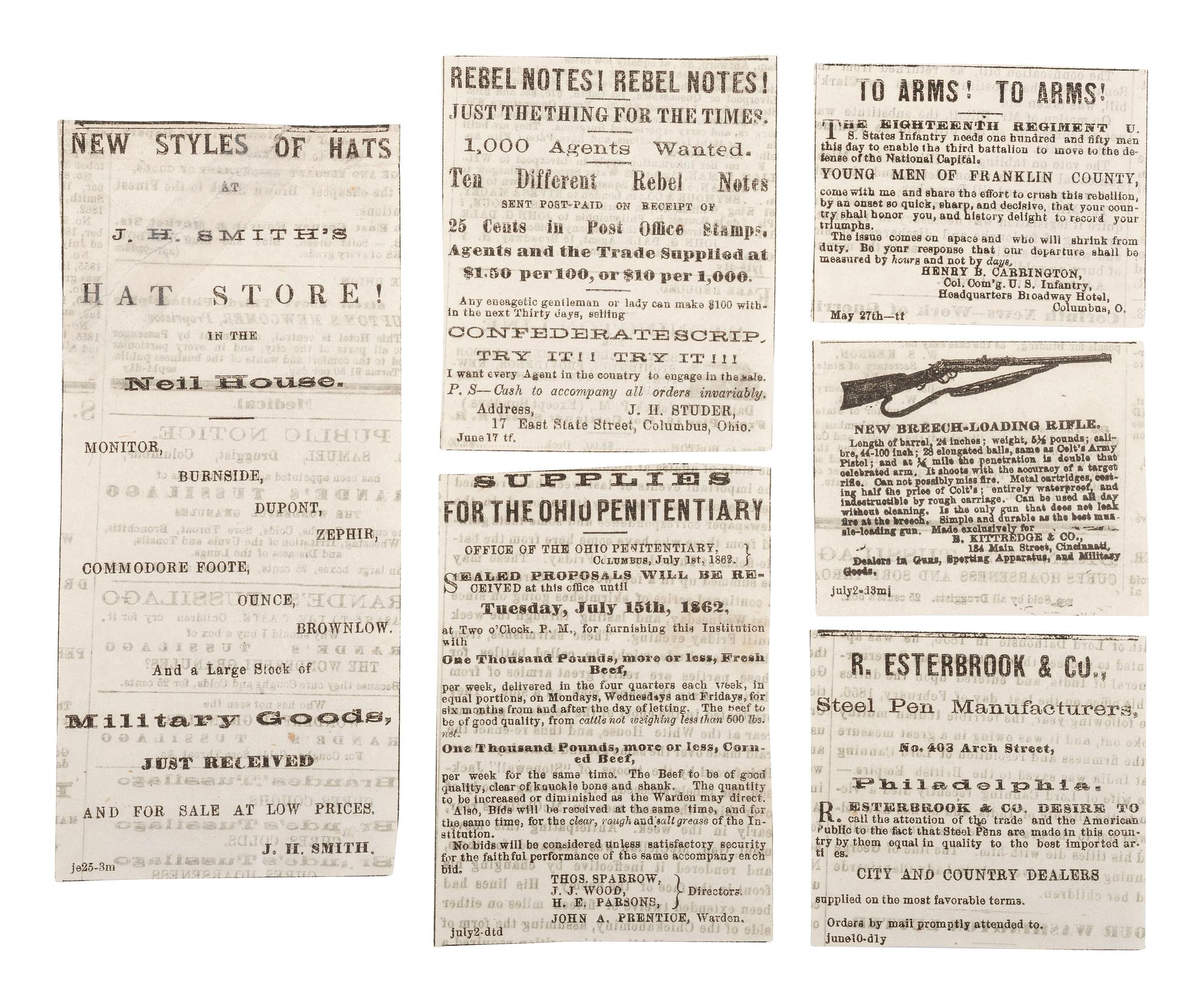 [CIVIL WAR]. A group of soldier's art and ephemera.