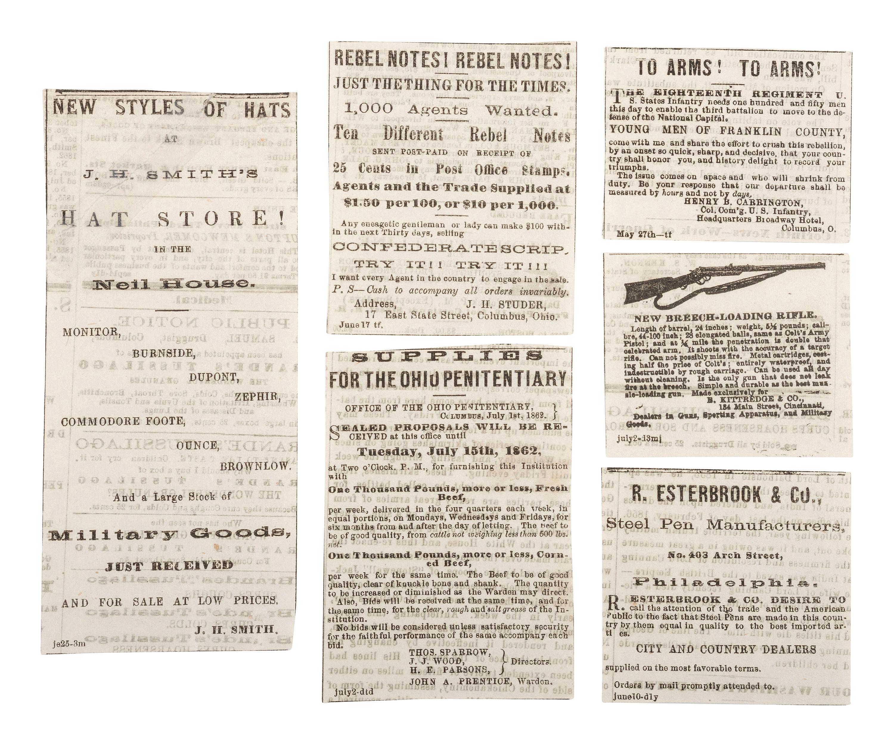 [CIVIL WAR]. A group of soldier's art and ephemera.