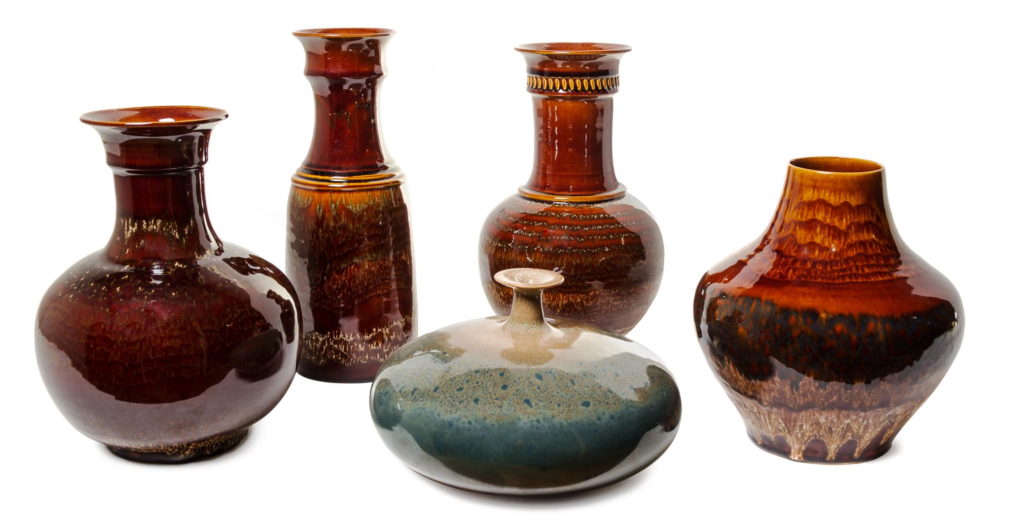 A Group of Five Haeger Pottery Vases Height of tallest 11 inches. — Sebastiano Maglio