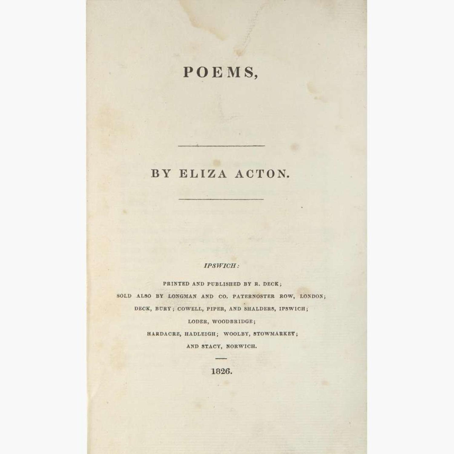 [Literature] Acton, Eliza Poems
