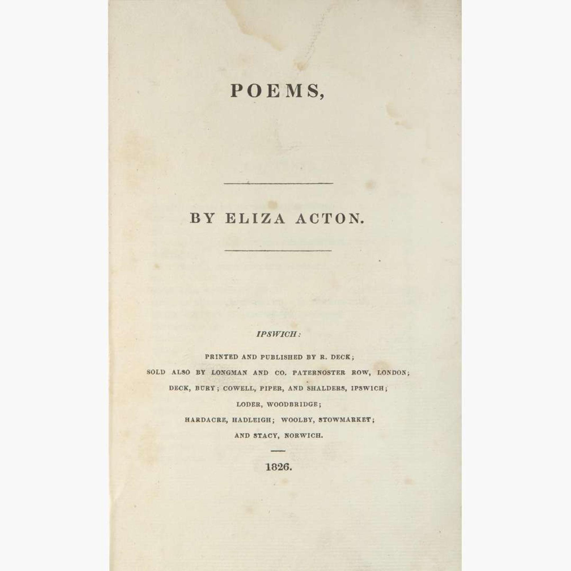[Literature] Acton, Eliza Poems