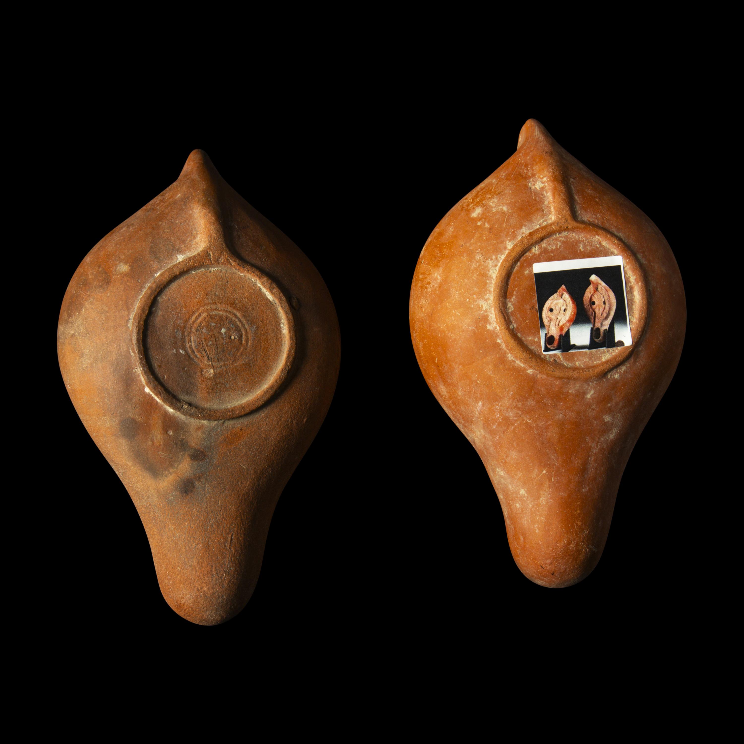 Two Roman Terracotta Oil Lamps