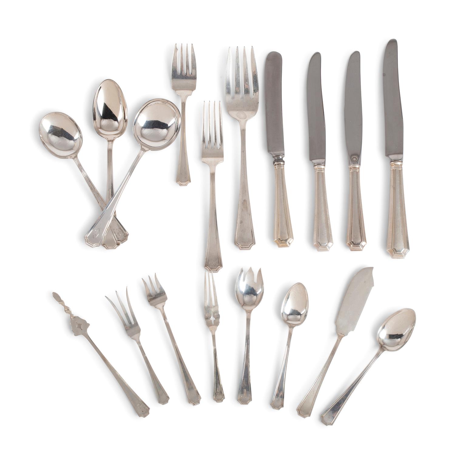 An Assembled Gorham and Durgin Silver Flatware Service