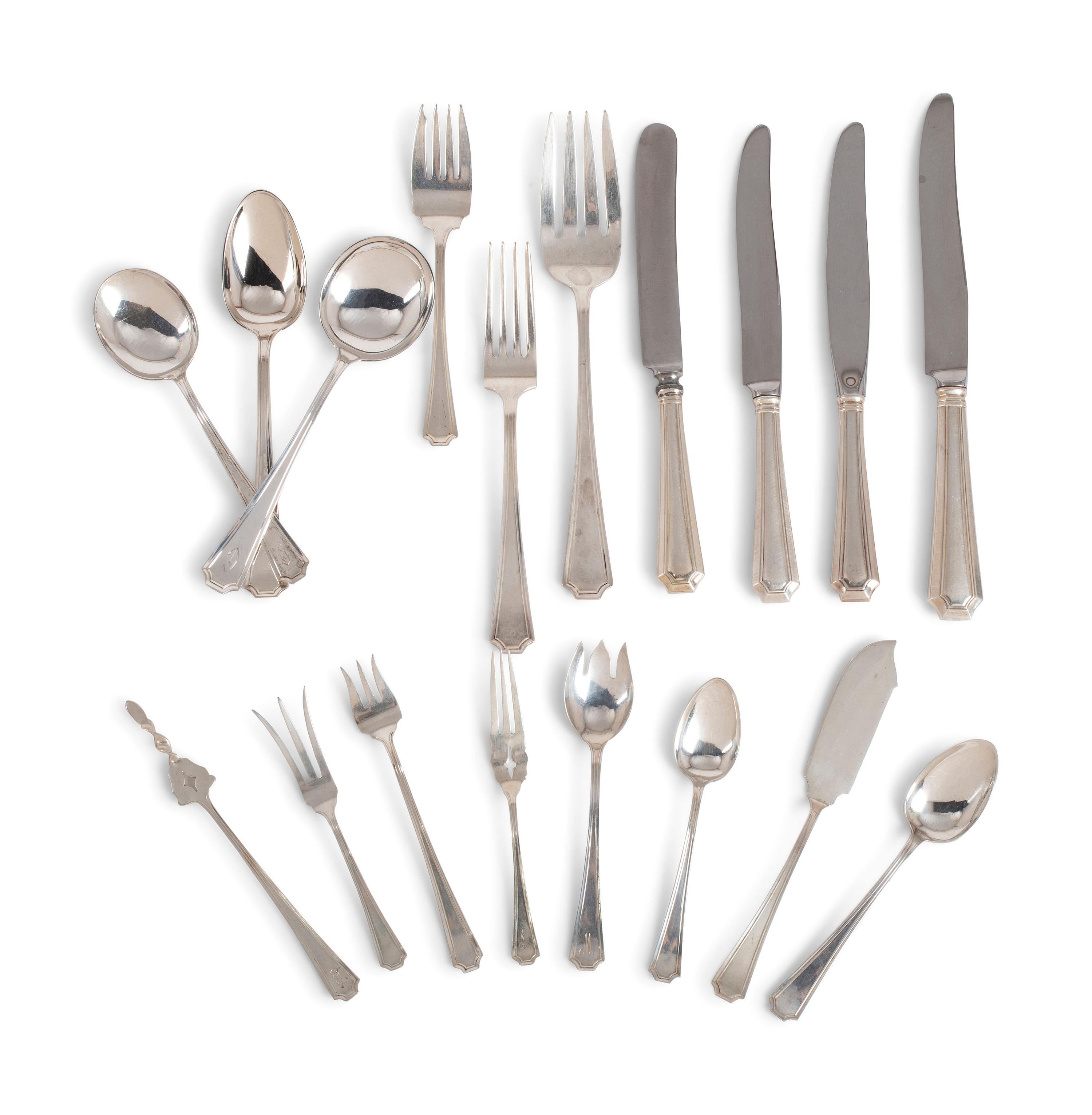 An Assembled Gorham and Durgin Silver Flatware Service