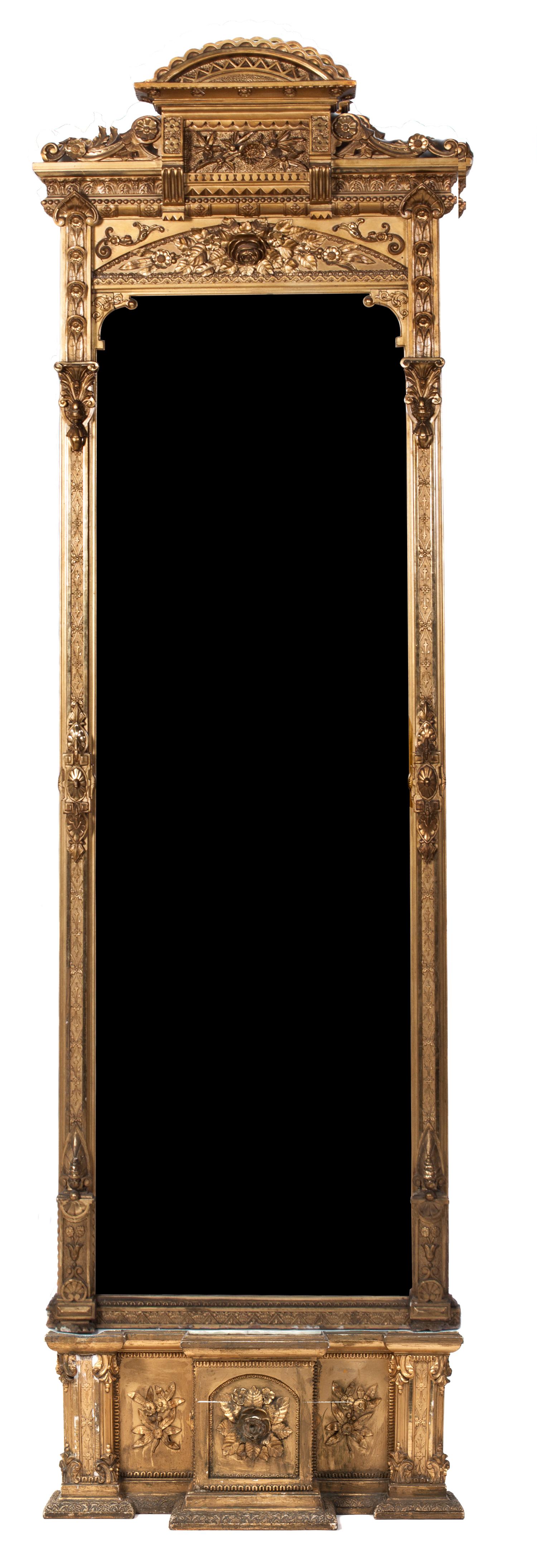 A Victorian Pier Mirror Height 121 inches.