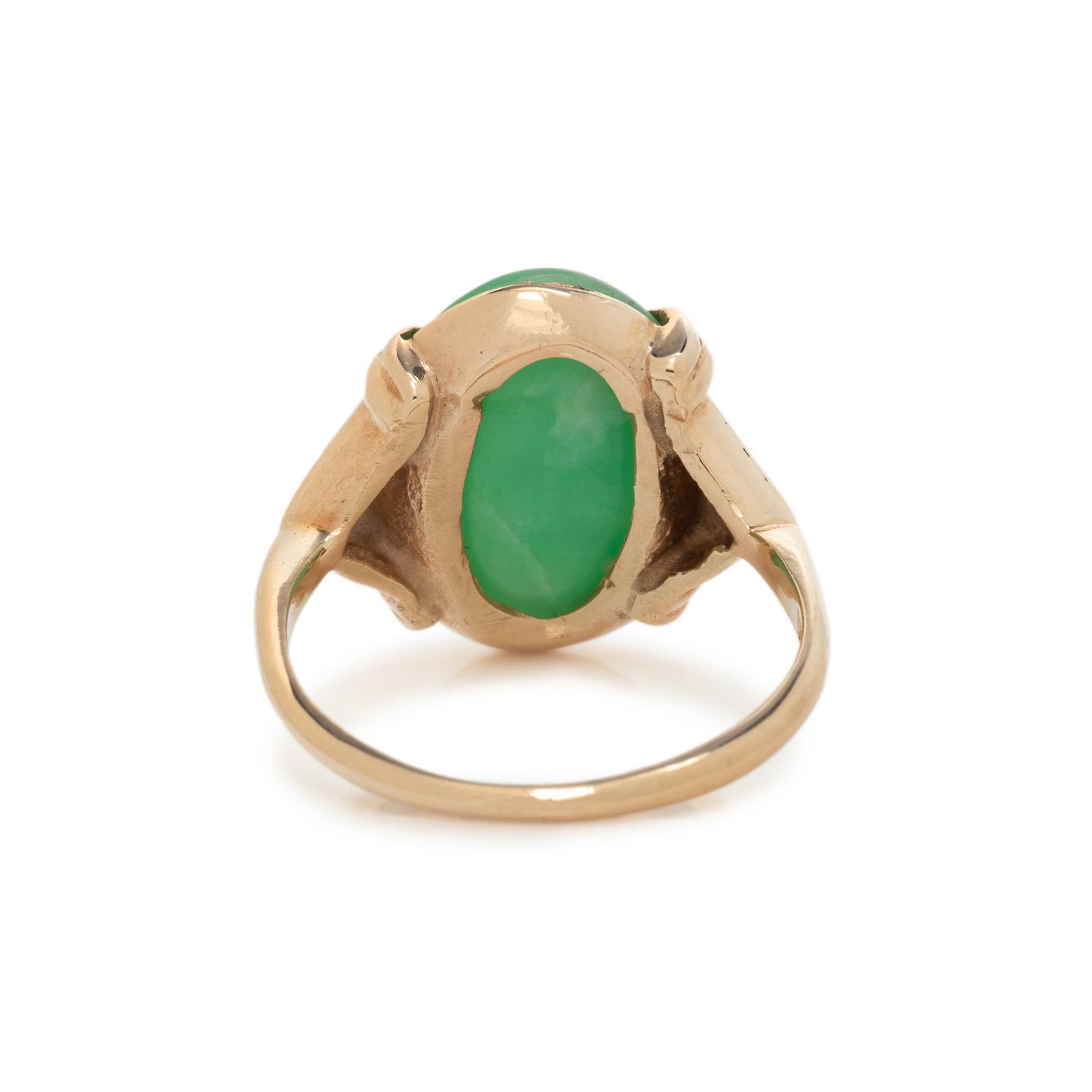 YELLOW GOLD AND JADE RING