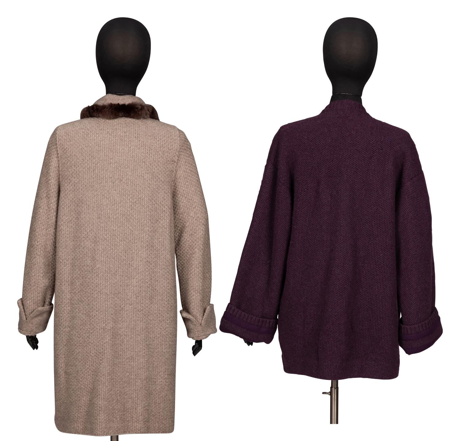 Two Designer Cardigans & Sable Scarf, Loro Piana and Chanel