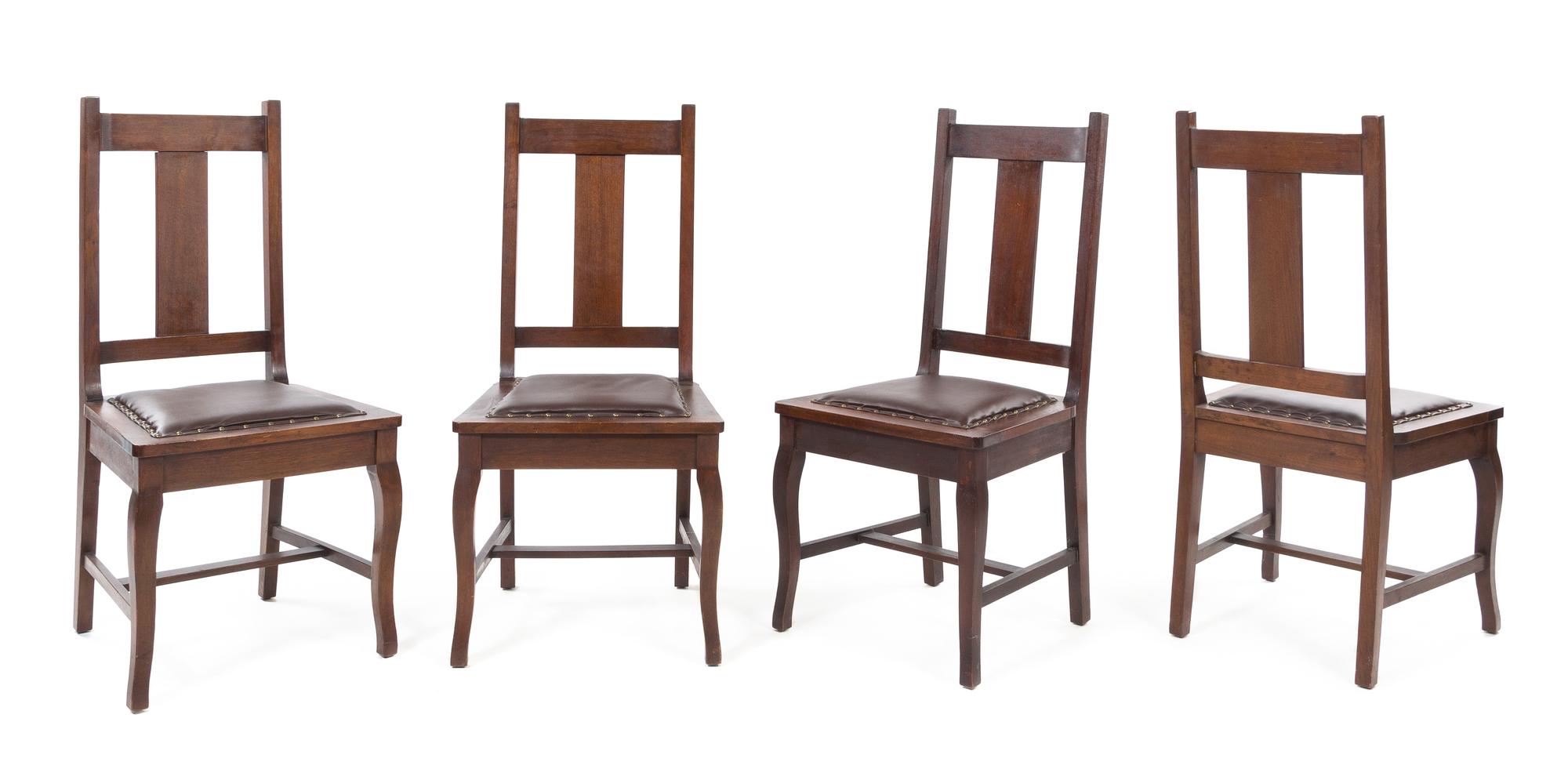 Arts and Crafts, FIRST QUARTER 20TH CENTURY, a set of eight oak side chairs
