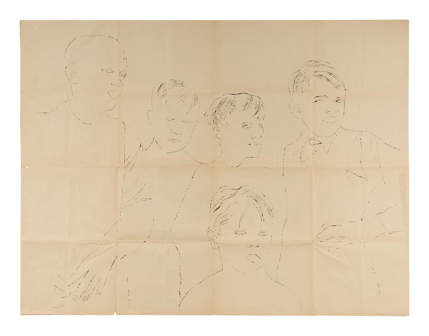 Studies for a Boy Book (Bodley Gallery Announcement) together with another unsigned print by the artist