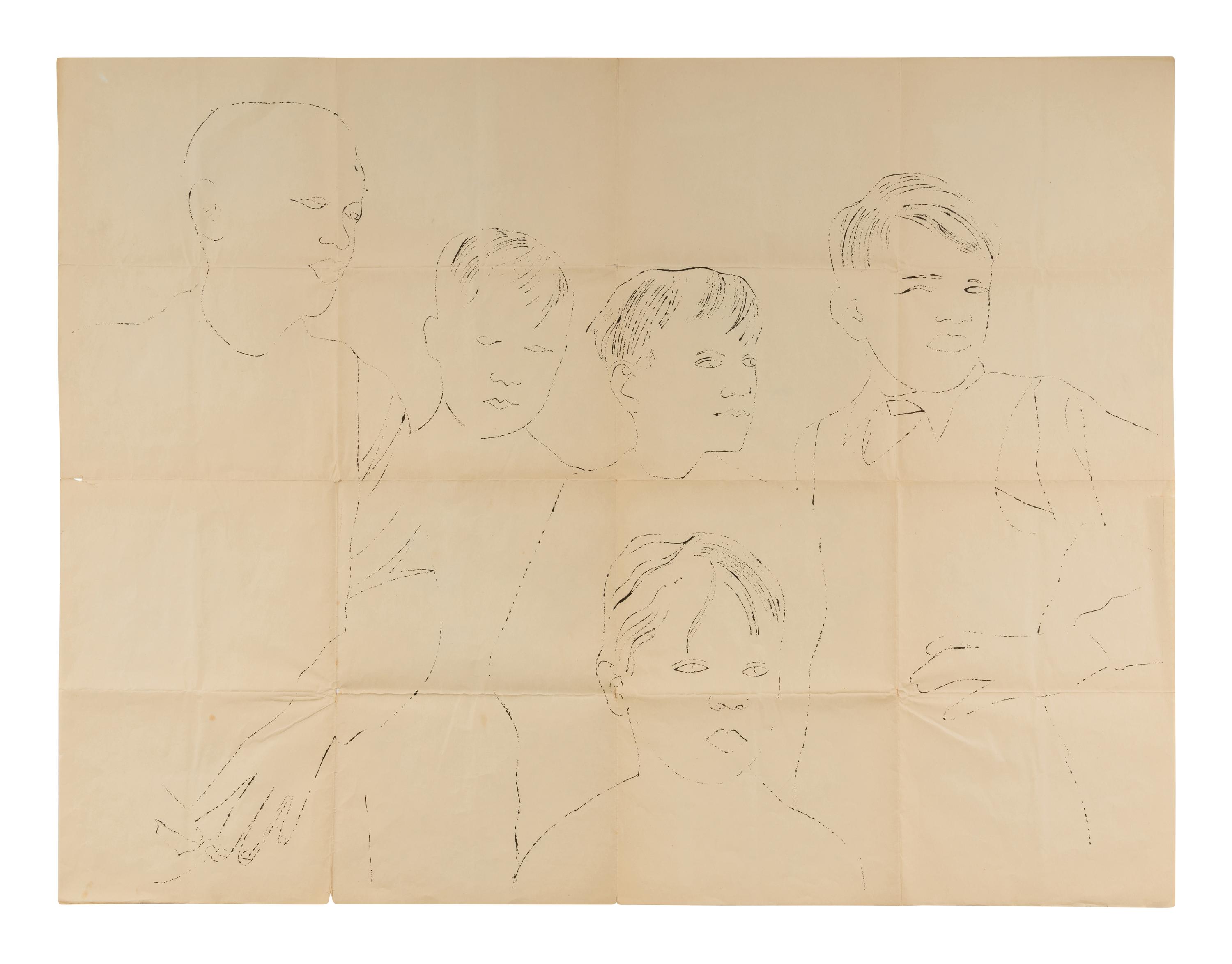 Studies for a Boy Book (Bodley Gallery Announcement) together with another unsigned print by the artist