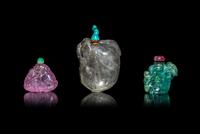 Three Chinese Precious Stone Snuff Bottles