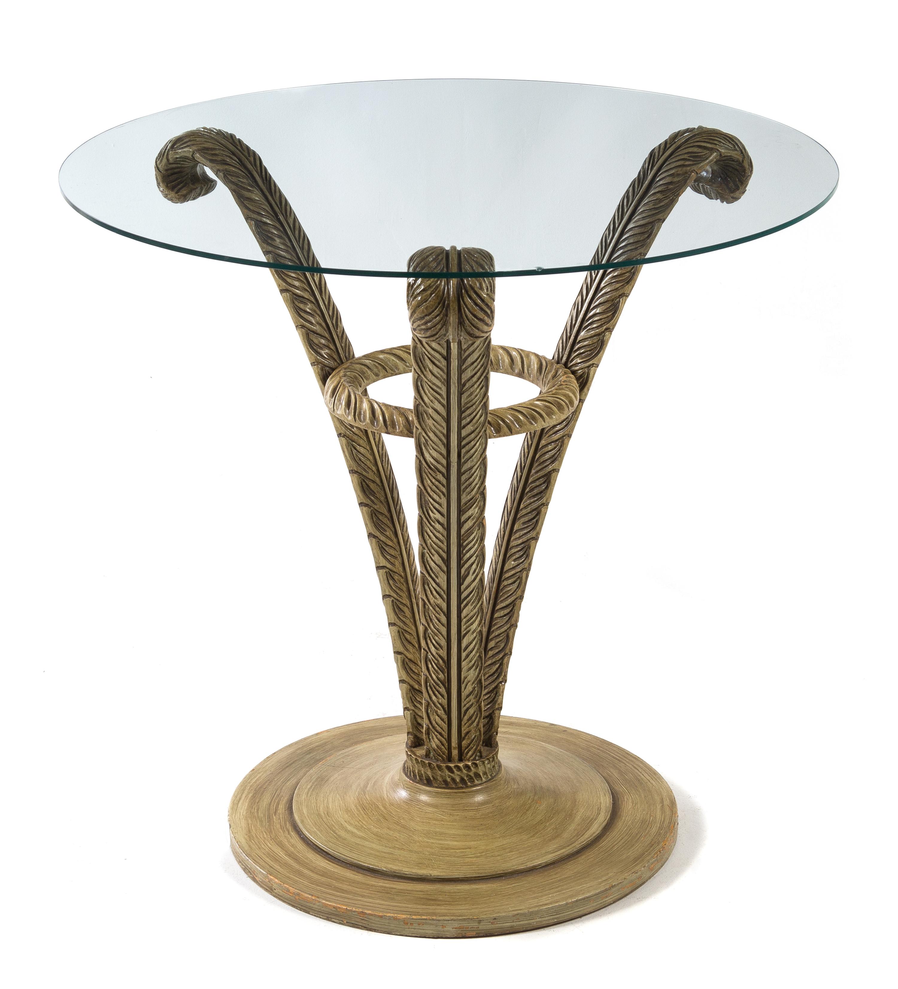 An American Painted Wood Occasional Table Height 29 x diameter 30 inches. — MID TO LATE 20TH CENTURY