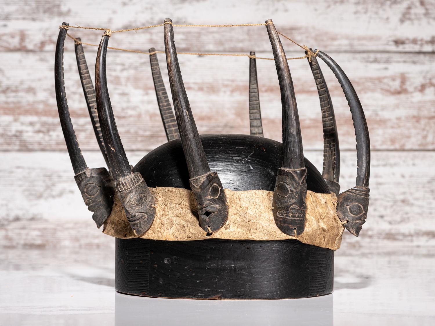 Northwest Coast Carved Mountain Goat Crown