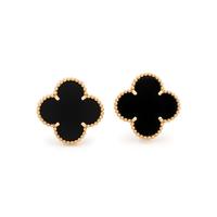 VAN CLEEF & ARPELS, ONYX 'ALHAMBRA' EARCLIPS