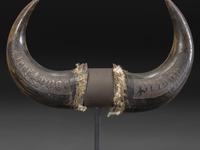 A Pair of Montana Prisoner Folk Art Carved Bison Horns