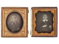 [EARLY PHOTOGRAPHY]. 26 sixth plate daguerreotype portraits of middle aged and older women wearing bonnets.