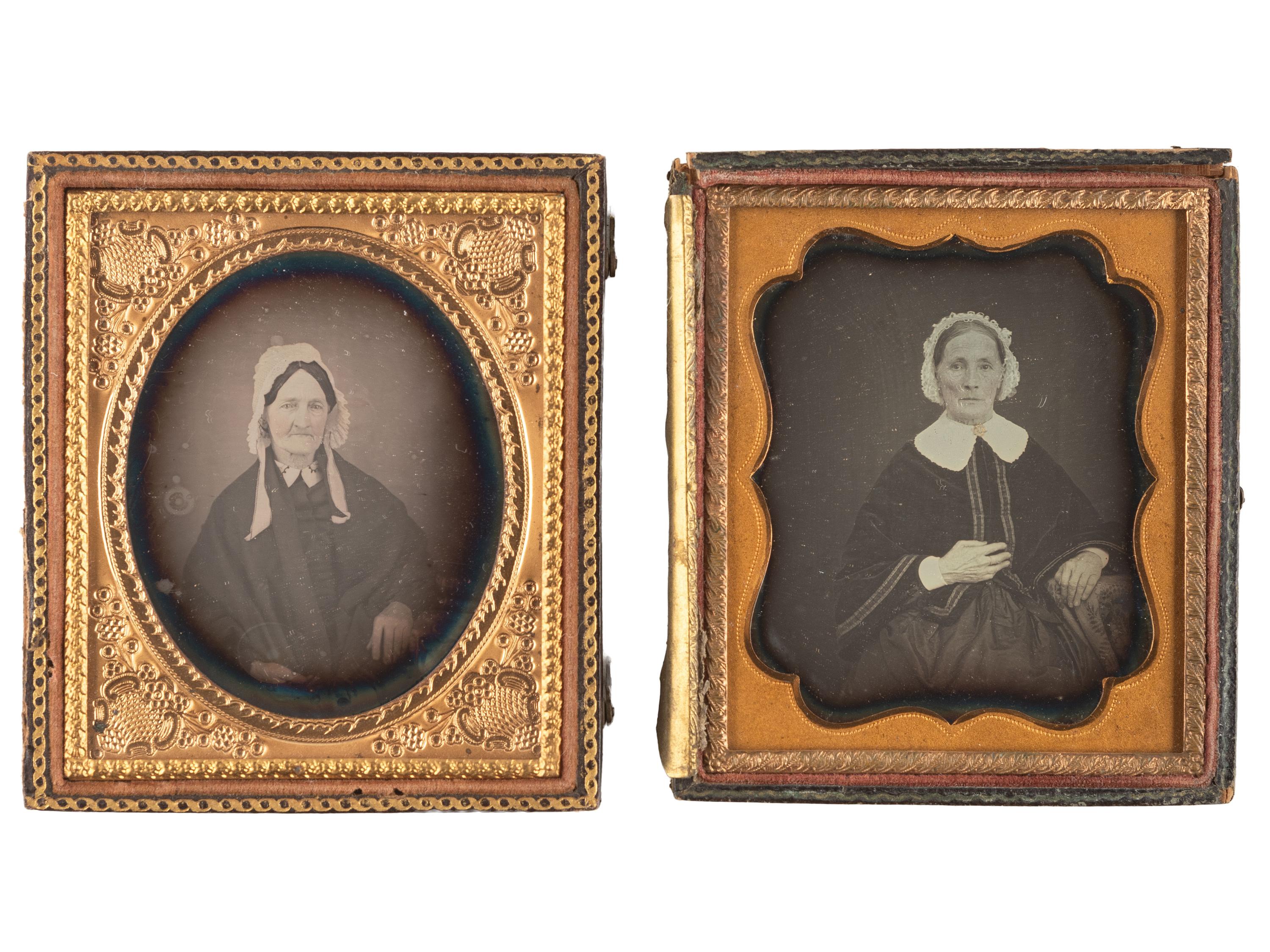 [EARLY PHOTOGRAPHY]. 26 sixth plate daguerreotype portraits of middle aged and older women wearing bonnets.