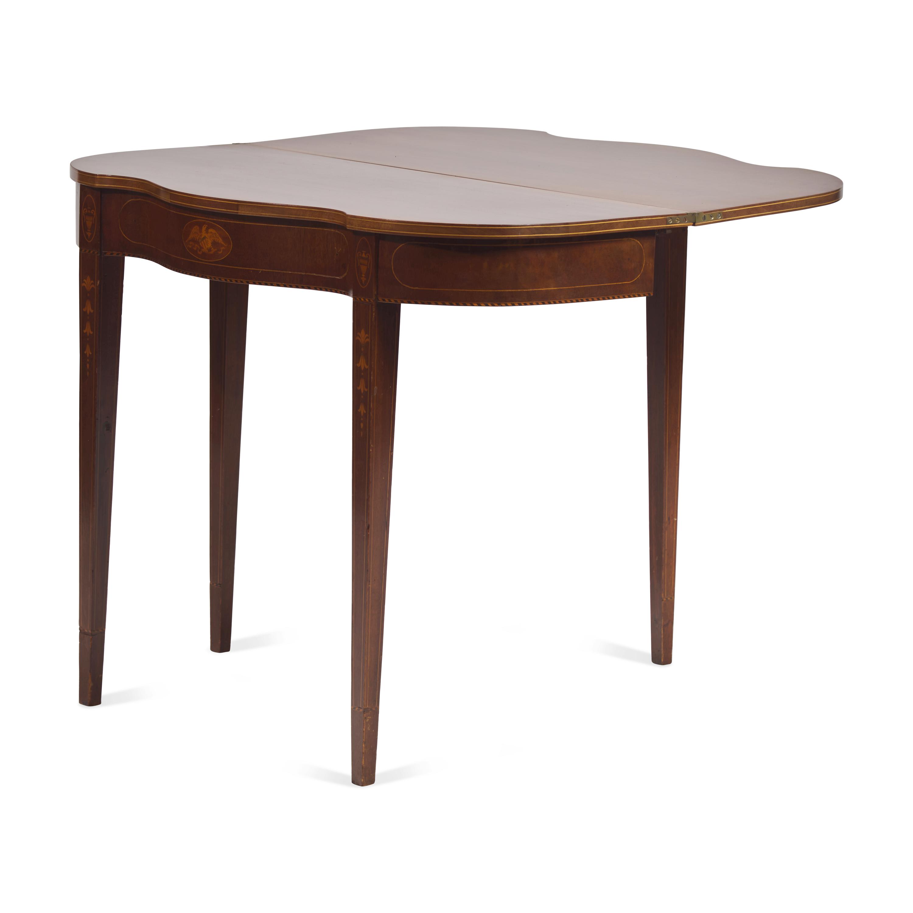 A Federal Style Eagle-Inlaid Mahogany Game Table