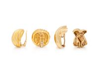 COLLECTION OF YELLOW GOLD CLIP EARRINGS