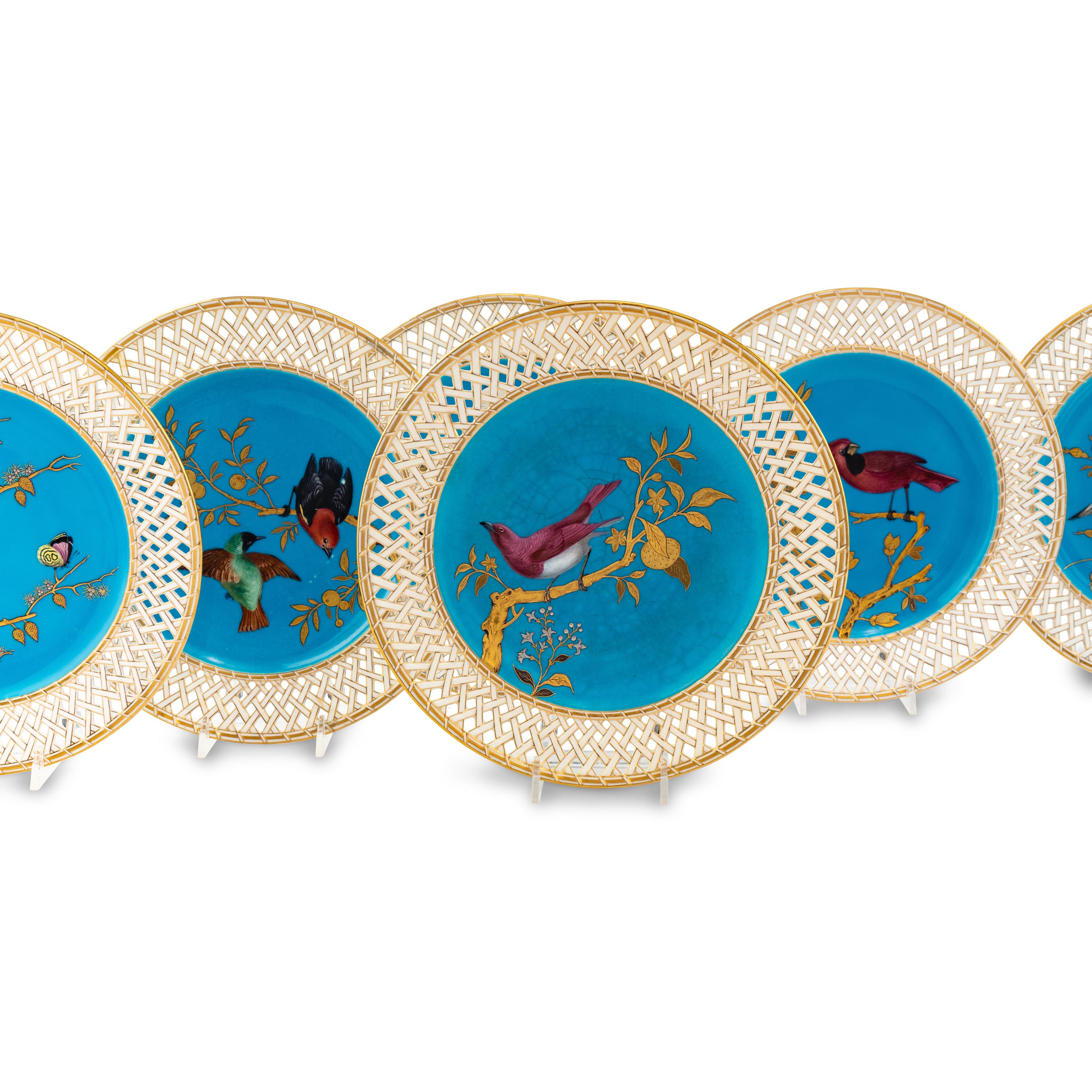 A Set of Ten Minton Porcelain Reticulated Plates