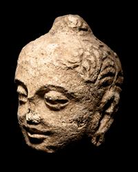 Two Gandharan Fragmentary Stucco Heads
