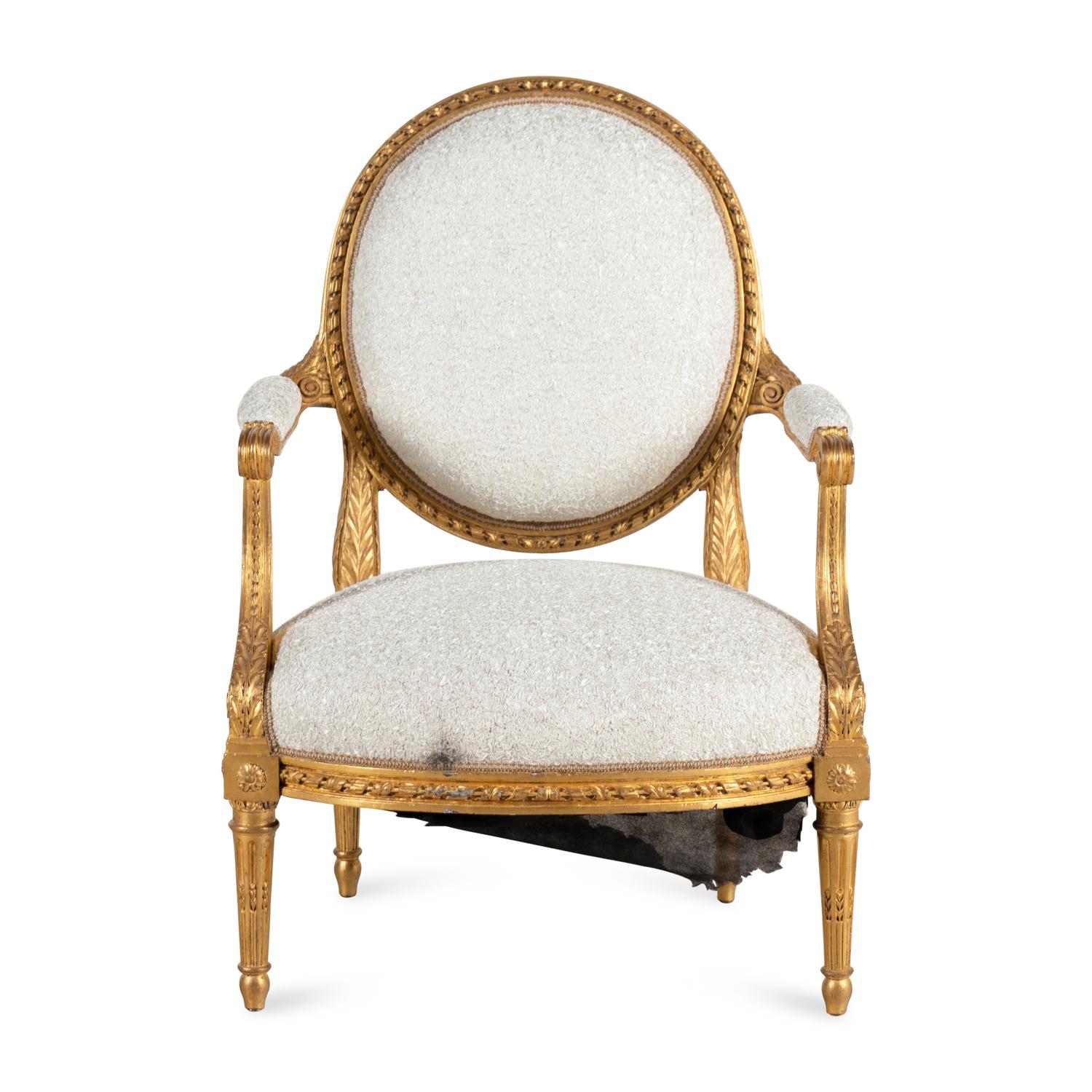 A Louis XVI Giltwood Fauteuil